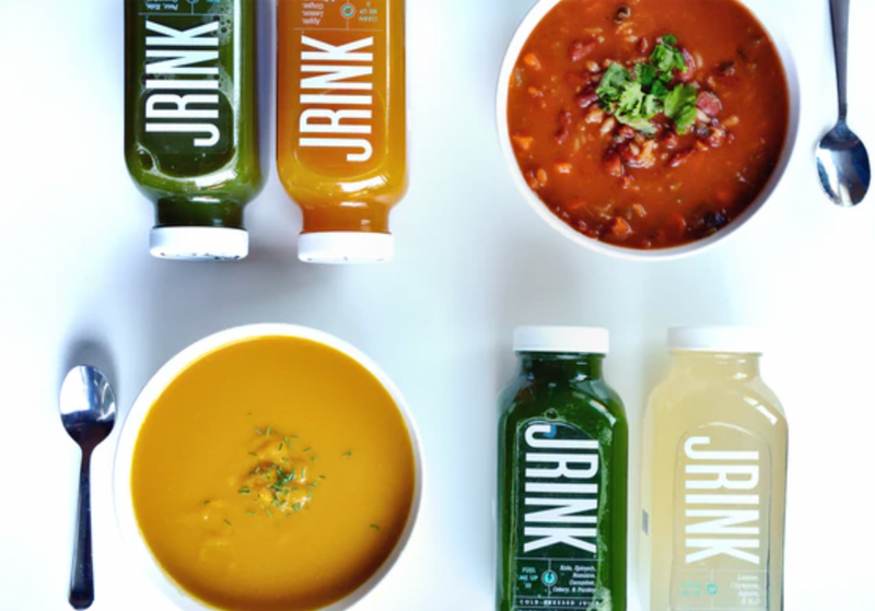 JRINK cold pressed juice and soup reboot. Delivery in DMF